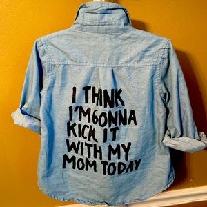 Girl/boy button down casual shirt.